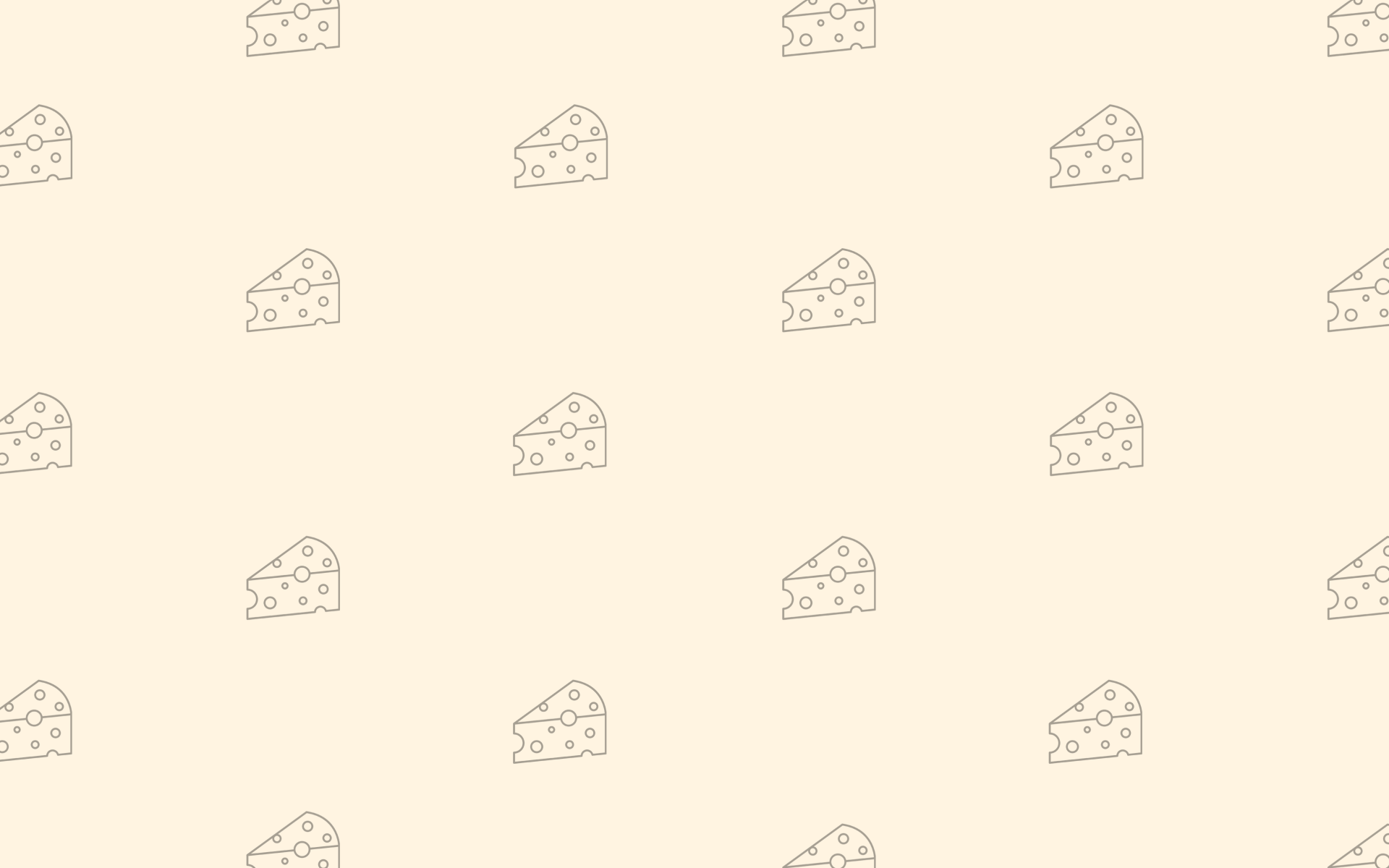 Viele kleine Käse-Icons auf einem hellgelben Hintergrund