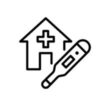 Haus und Fiebermesser-Icon
