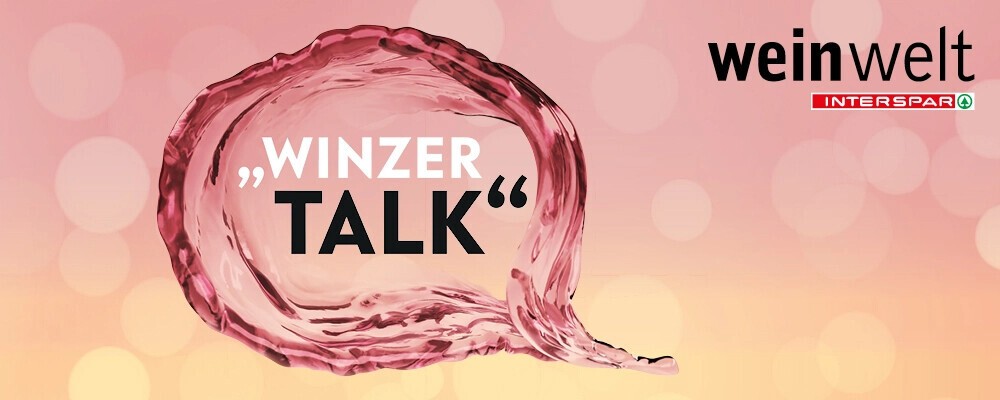 Sujet zum Winter Talk bei INTERSPAR mit einer Sprechblase aus Rotwein