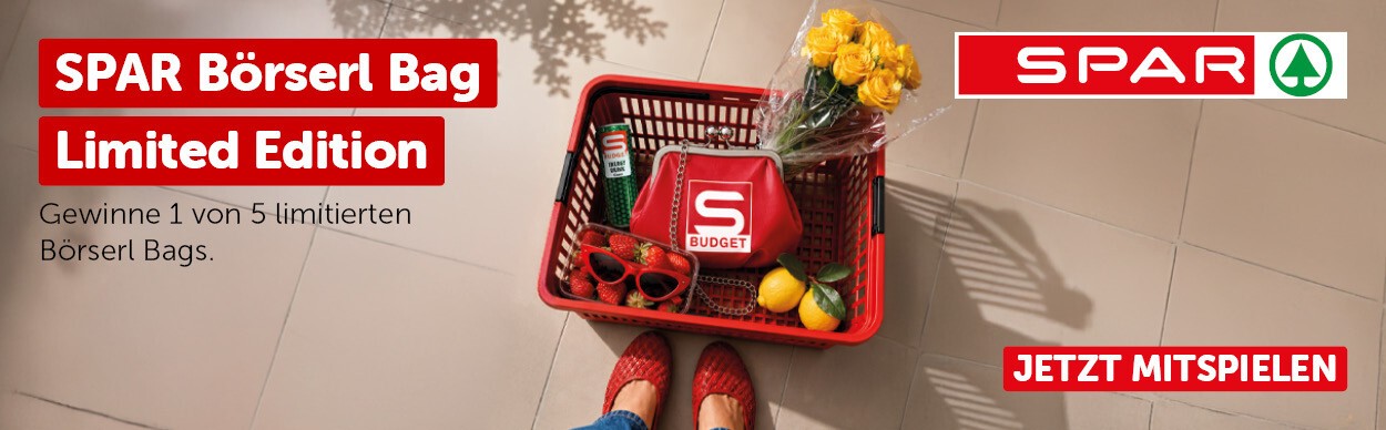 SPAR Börserl Bag Limited Edition. Gewinne 1 von 5 limitierte Börserl Bags. Jetzt mitspielen!
