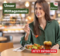 Unser Mittagsmenü. Täglich abwechslungsreich und immer auch zum MItnehmen!