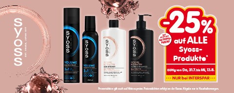 25% auf ALLE Syoss-Produkte