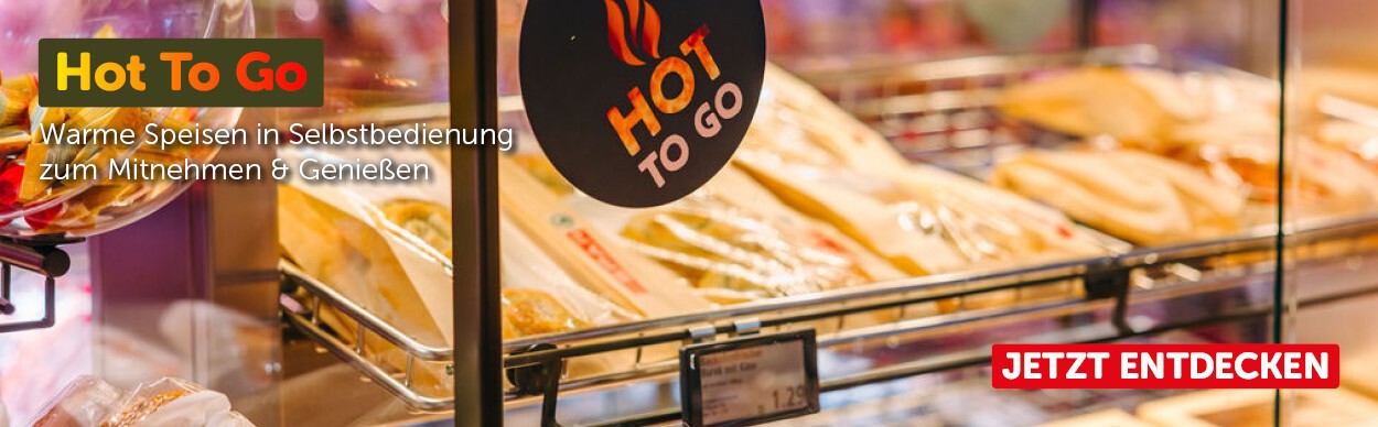 Hot To Go: Warme Speisen in Selbstbedienung zum Mitnehmen & Genießen.