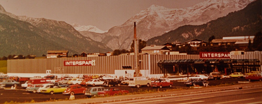 Altes Archivbild eines INTERSPAR Marktes aus den 70er Jahren