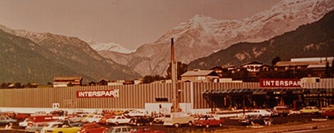 Altes Archivbild eines INTERSPAR Marktes aus den 70er Jahren
