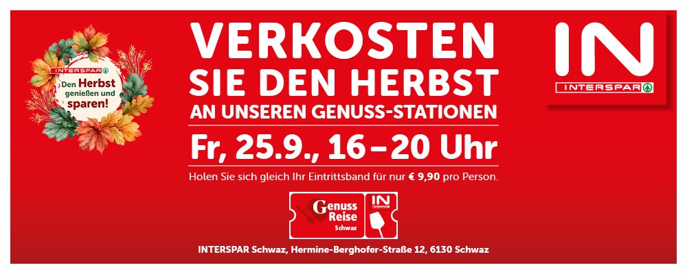 Headerslider der Genussreise im INTERSPAR Hypermarkt IM66 Schwaz