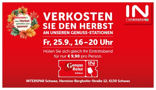 Headerslider der Genussreise im INTERSPAR Hypermarkt IM66 Schwaz