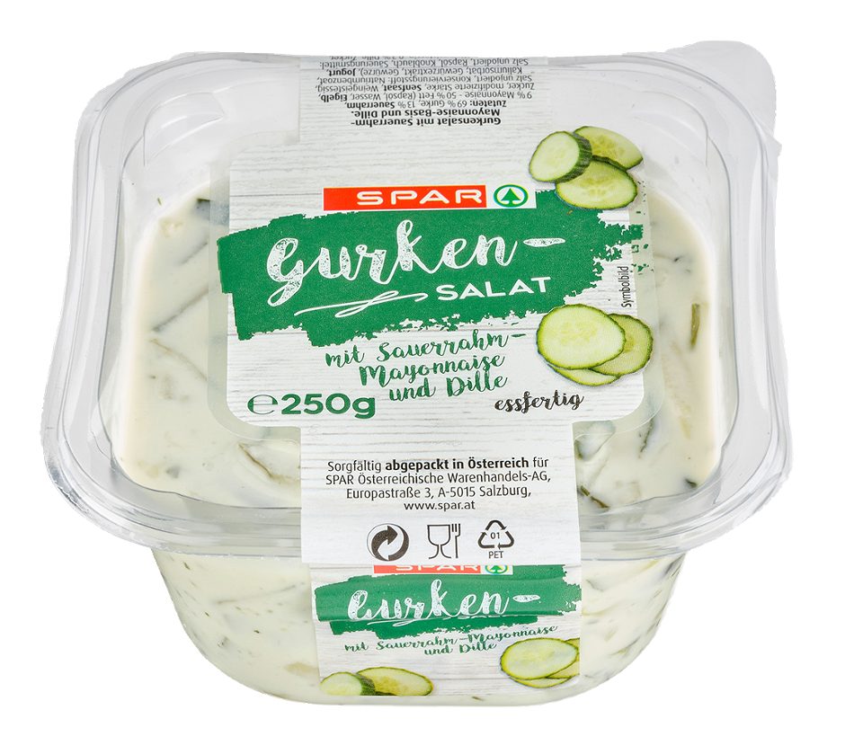 SPAR Gurkensalat Sauerrahm-Mayonnaise und Dille 250 G