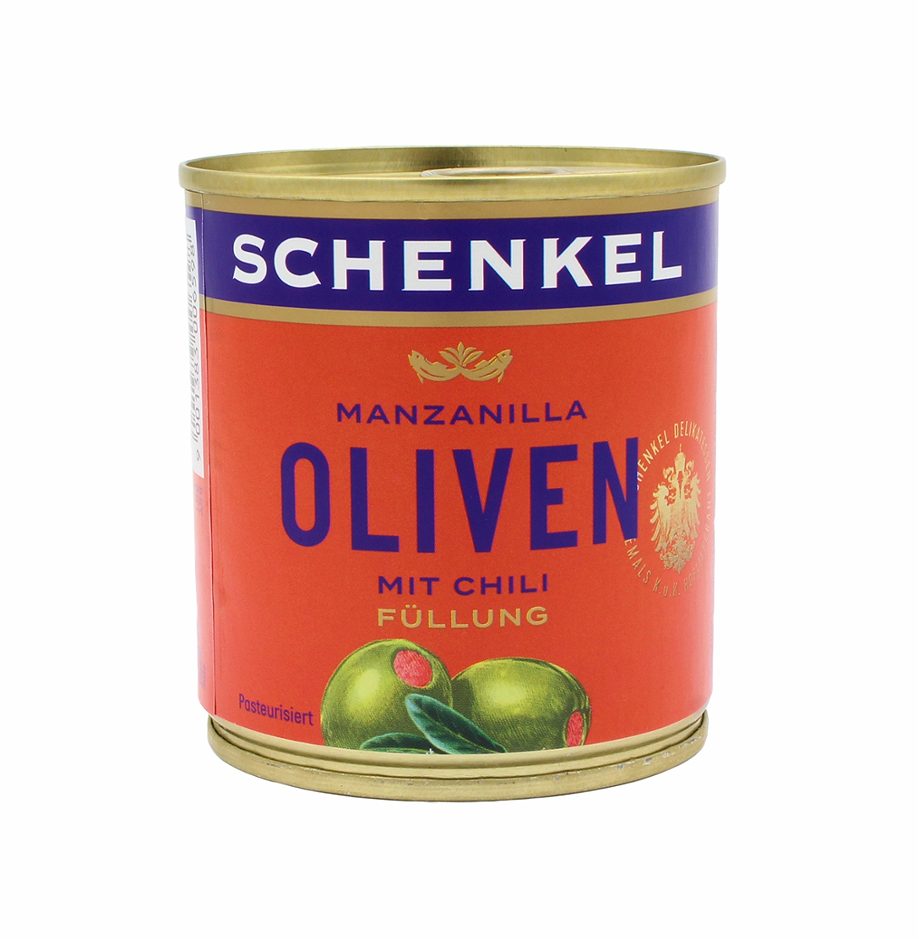 Schenkel Manzanilla Oliven mit Chili-Füllung 200 G