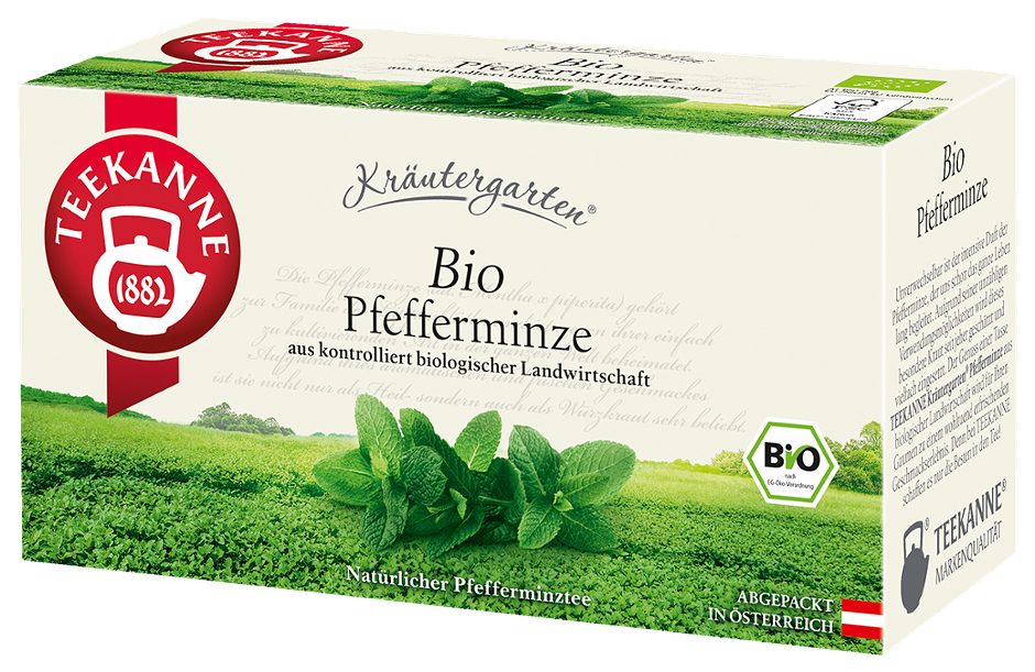 Teekanne Kräutergarten Bio-Pfefferminztee Bio Pfefferminze 20 Teebeutel 50 G