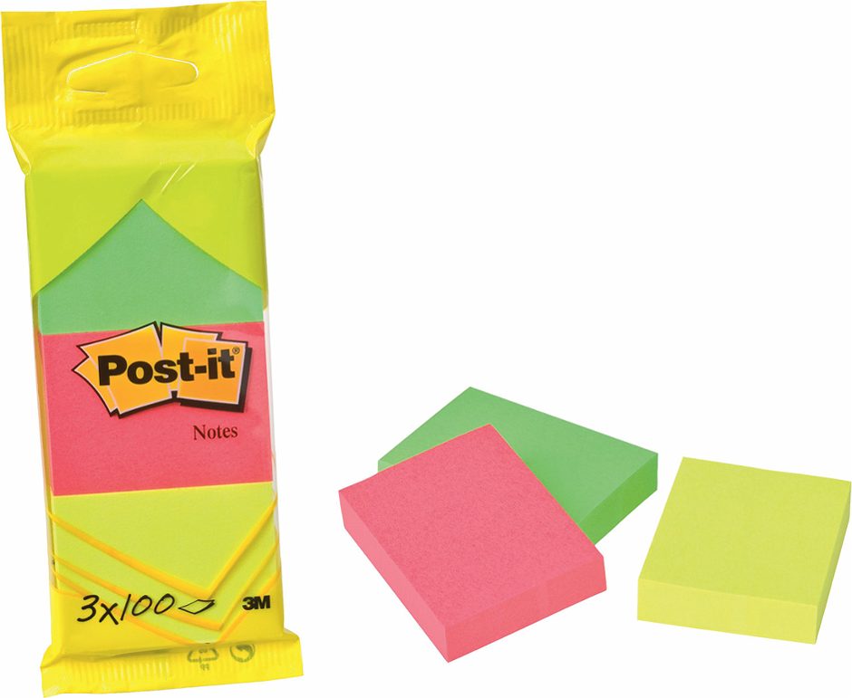 Post it Haftnotizen Neon 3 x 100 Blatt