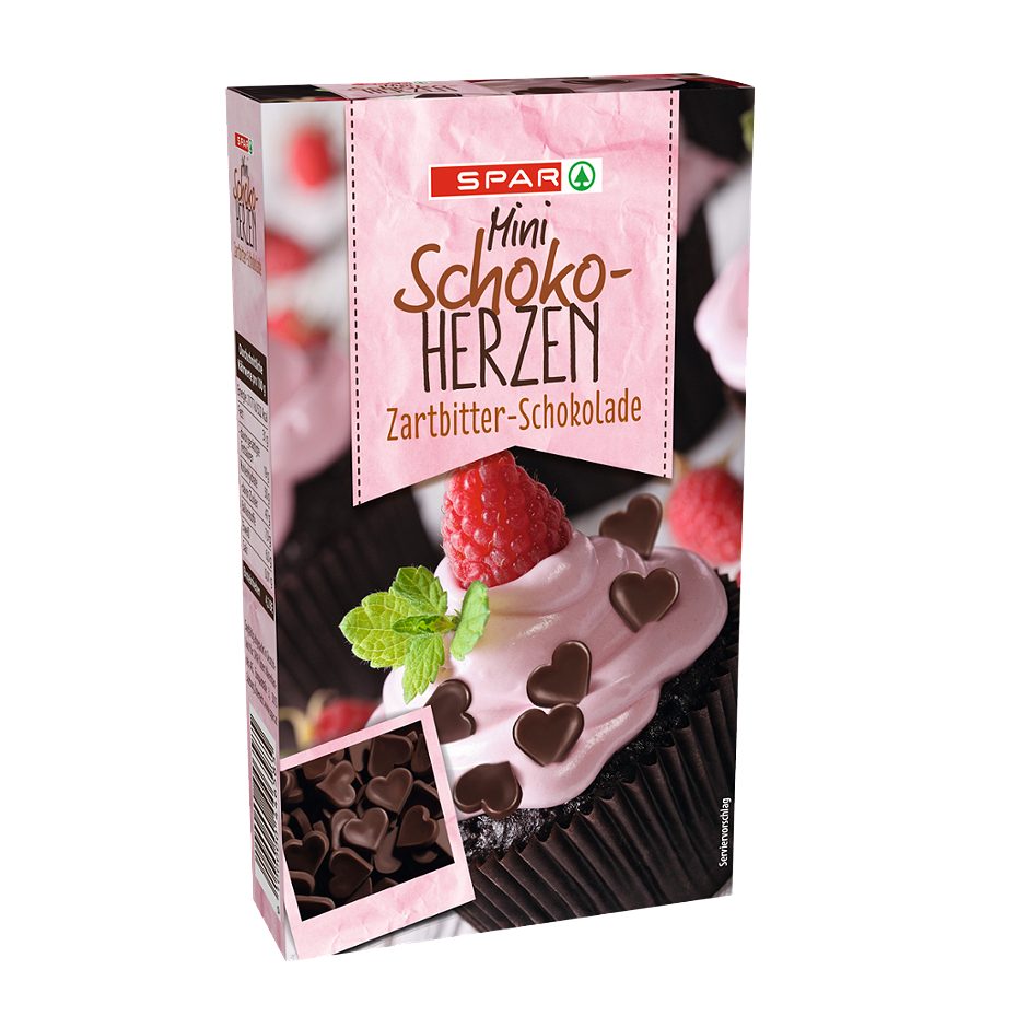 SPAR Mini Schoko-Herzen Zartbitter-Schokolade 80 G