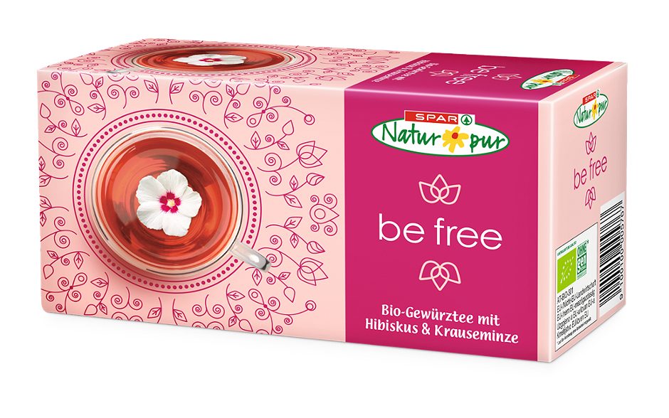 SPAR Natur*pur be free Bio-Gewürztee mit Hibiskus & Krauseminze 20 Teebeutel