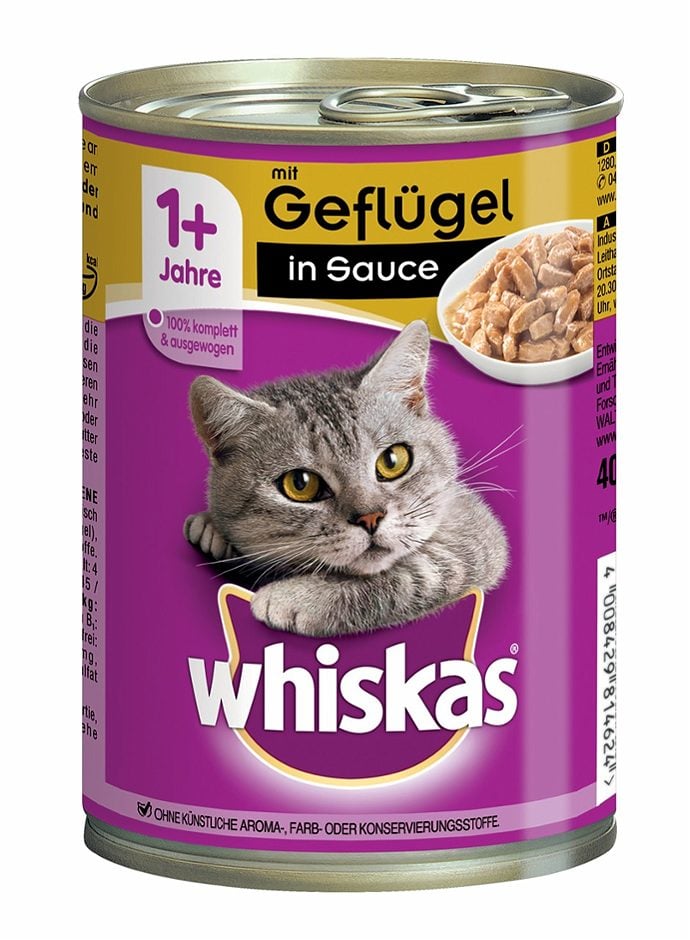 Whiskas Katzennahrung Geflügel in Sauce 1+ 400 G