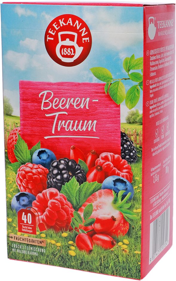 Teekanne Früchtegarten Früchteteemischung Beerentraum 40 Teebeutel