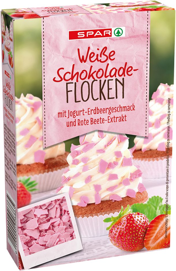 SPAR Weiße Schokolade-Flocken Jogurt-Erdbeergeschmack 75 G