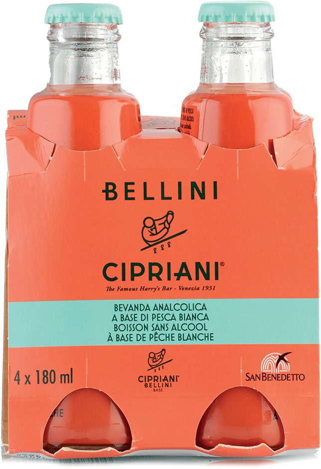Bellini Cipriani alkoholfrei 4x0,180l 0,72 L EINWEG ohne Pfand