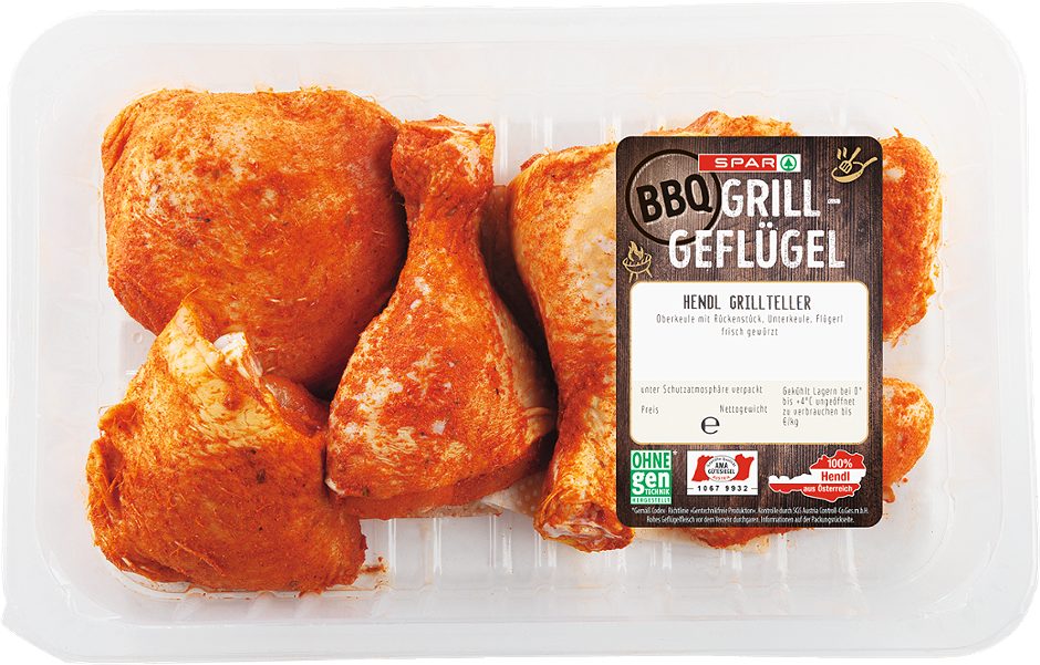 SPAR BBQ Hendl Grillteller gewürzt 600 G