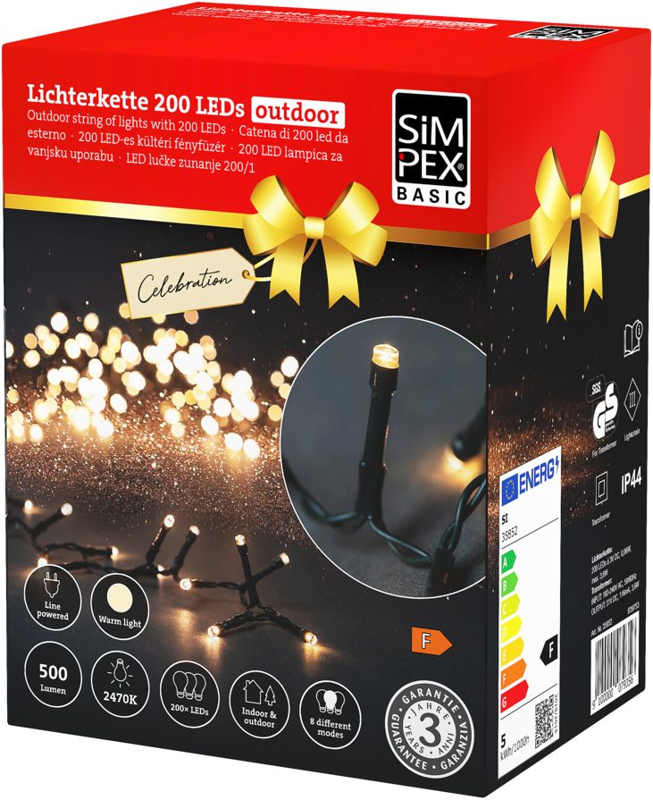 SIMPEX BASIC Celebration Lichterkette Outdoor 200 LED's