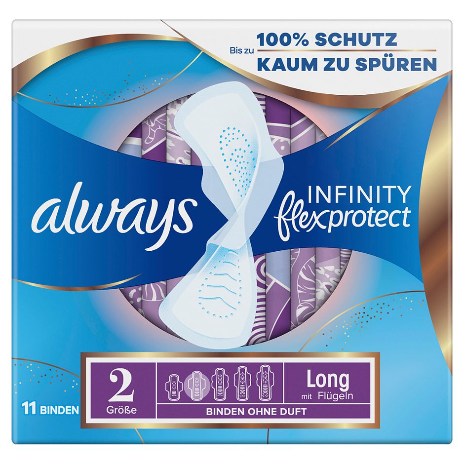 Always Infinity Flexprotect Binden Long mit Flügeln / Gr. 2 11 Stück