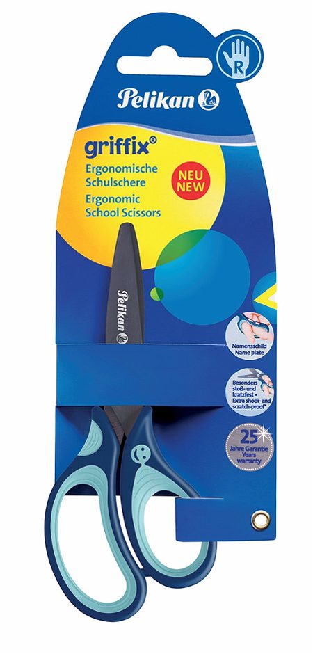 Pelikan Schere Griffix, blau Rechtshänder