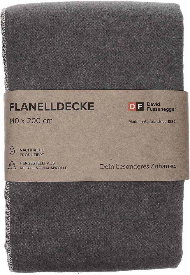 David Fussenegger Baumwolldecke Uni Grau 140x200cm