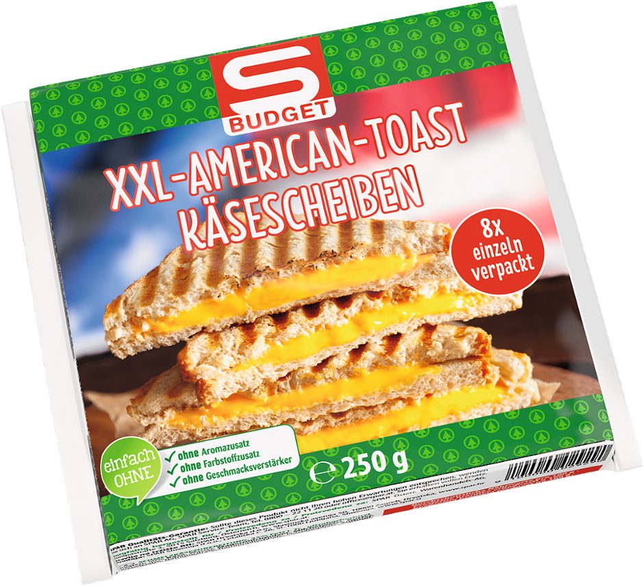 S-BUDGET Käsescheiben XXL-American-Toast 250 G