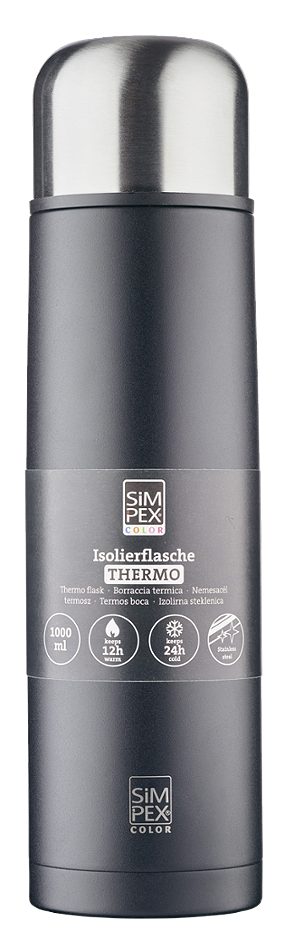 SIMPEX COLOR Isolierflasche 1L Schwarz