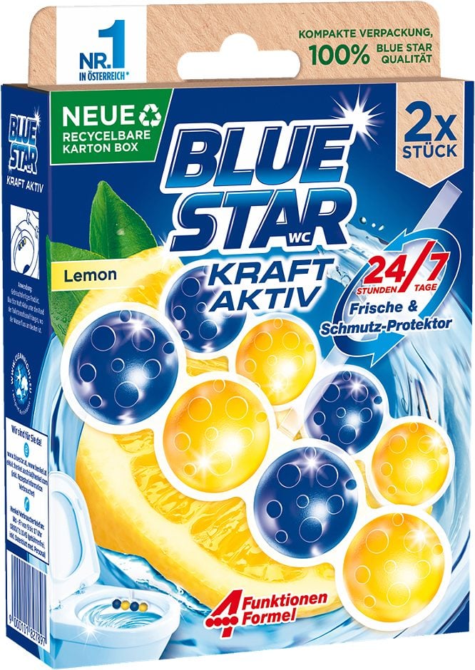 Blue Star Kraft-Aktiv WC-Spüler Lemon 2 x 50g