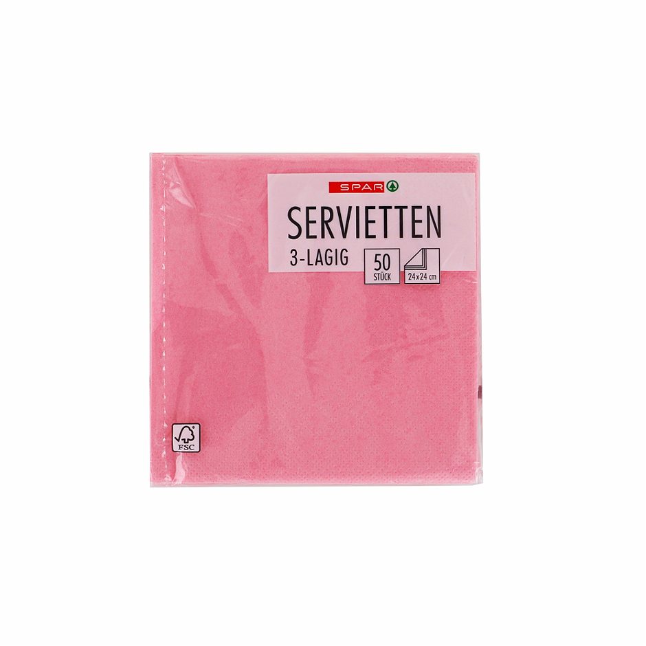 SPAR Servietten 24x24 rosa 50 Stück