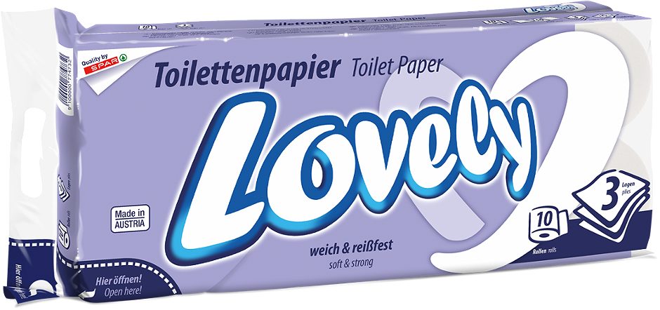 Lovely Toilettenpapier lila / 3-lagig 10 Rollen