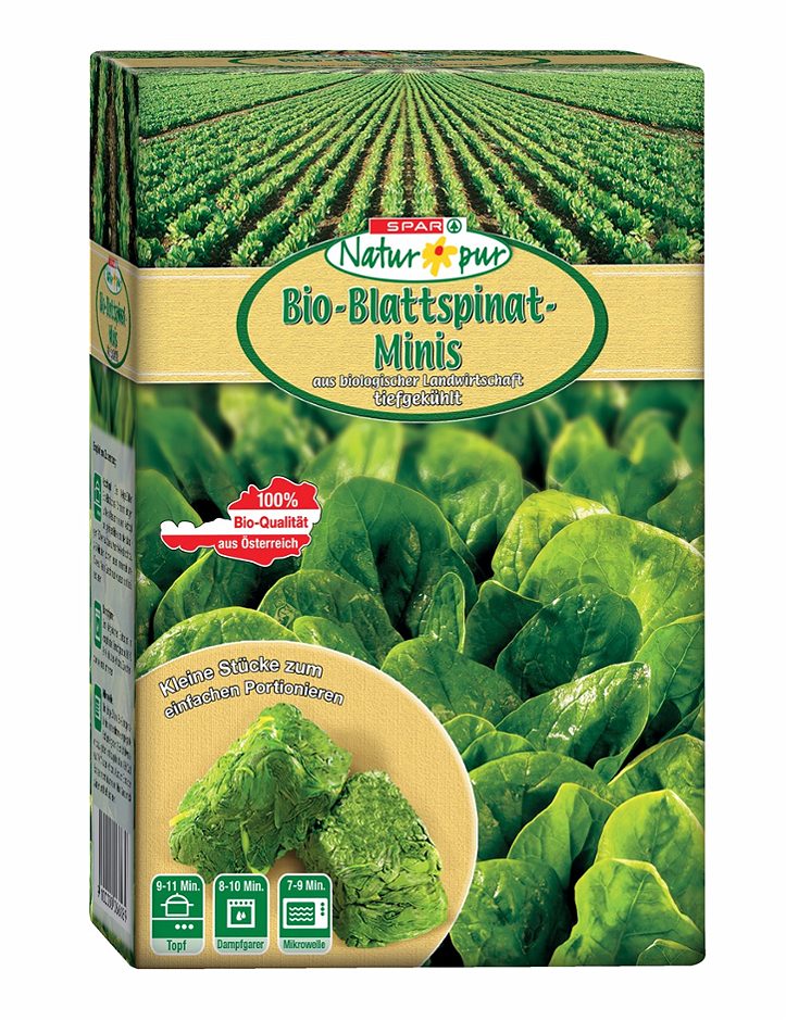 SPAR Natur*pur Bio-Blattspinat-Minis tiefgekühlt 300 G