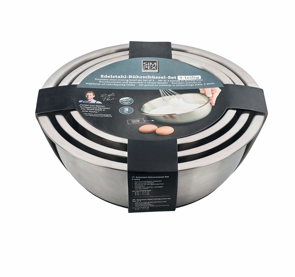 SIMPEX Professional Rührschüssel 3-teilig