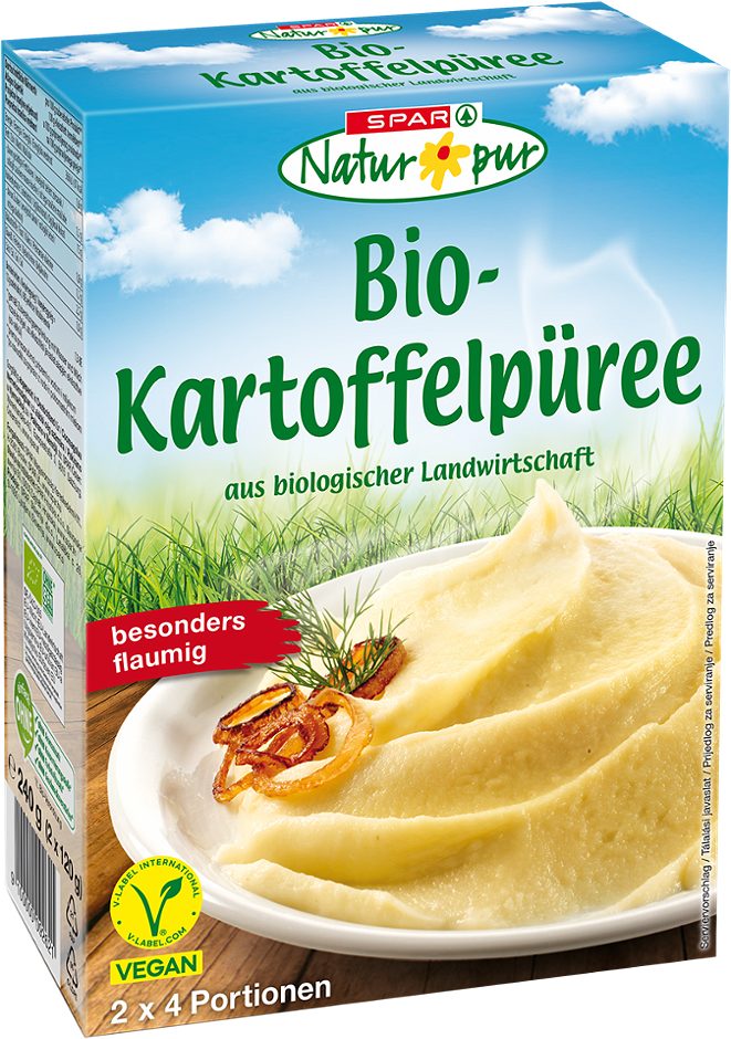 SPAR Natur*pur Bio-Kartoffelpüree 2 x 4 Portionen 240 G