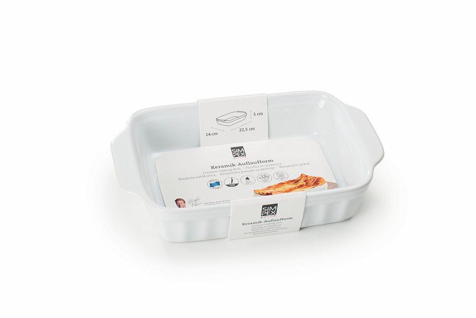 SIMPEX COLOR Auflaufform S Keramik weiss 22,5 x 14 x 5 cm