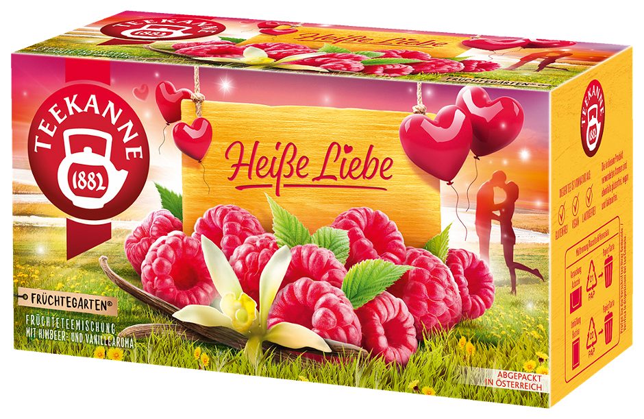 Teekanne Früchtegarten Früchteteemischung Heiße Liebe 20 Teebeutel