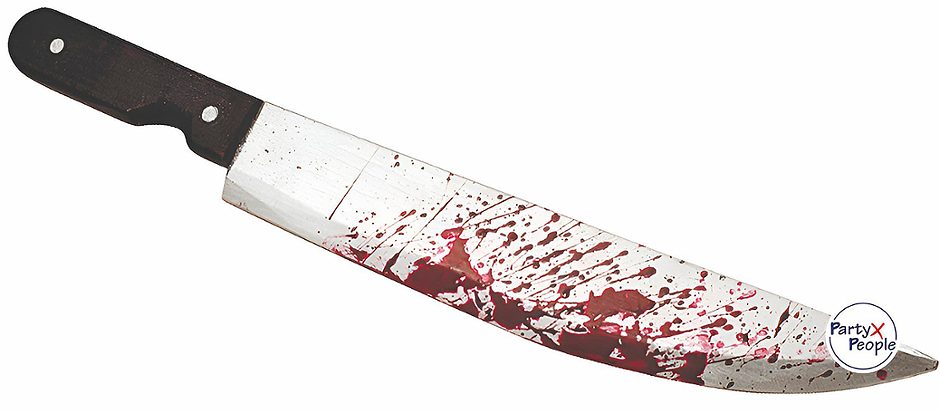 PartyXPeople Halloween Kostüm Blutiges Messer 51cm