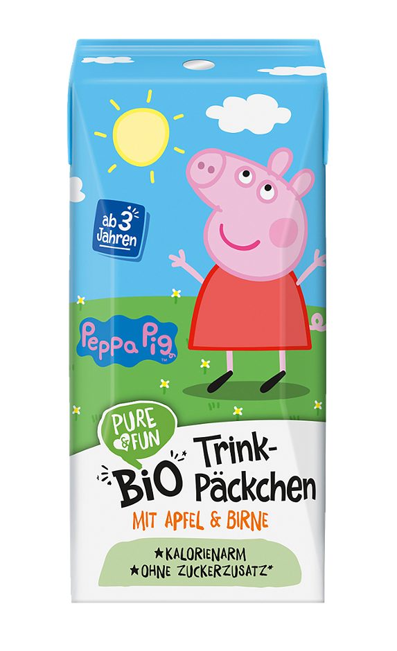 Pure & Fun Bio Trink-Päckchen Peppa Pig Apfel & Birne 3x200ml 600 G