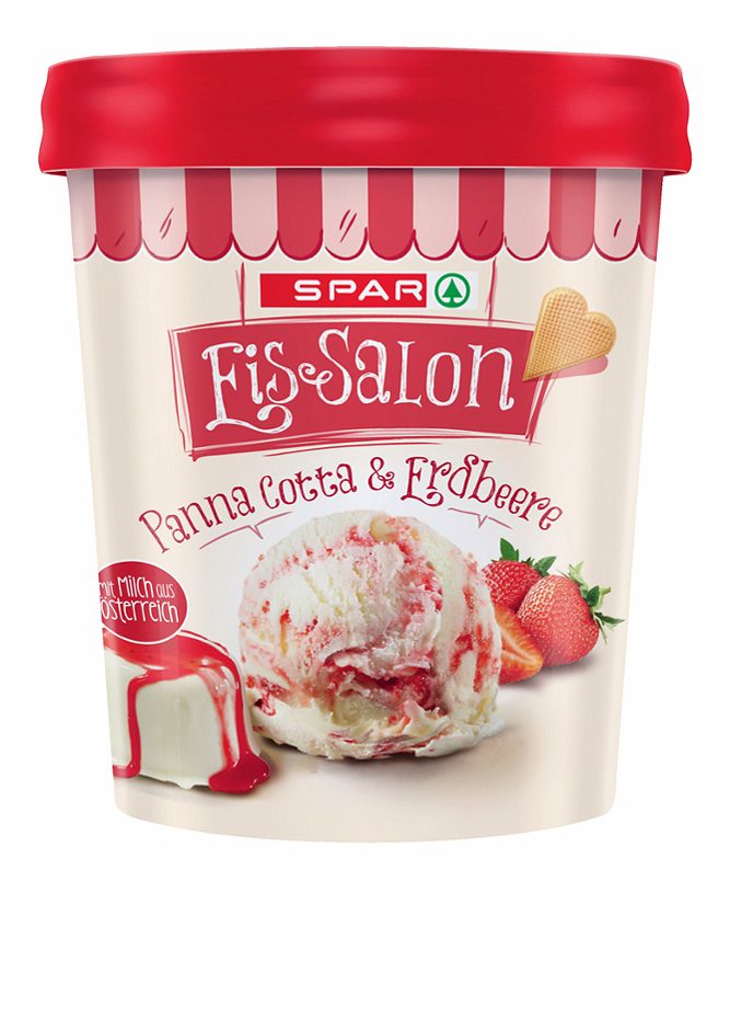 SPAR Eis-Salon Panna Cotta & Erdbeere 480 ML