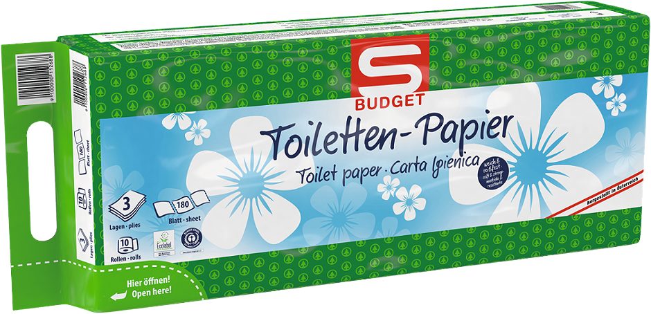 S-BUDGET Toiletten-Papier 10 Rollen