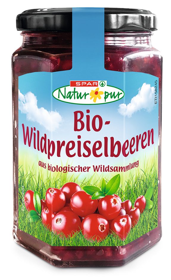 SPAR Natur*pur Bio-Preiselbeeren aus biologischer Wildsammlung 400 G