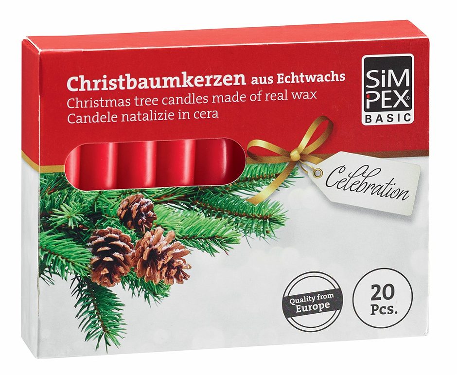 SIMPEX BASIC Celebration Baumkerzen 20er rot