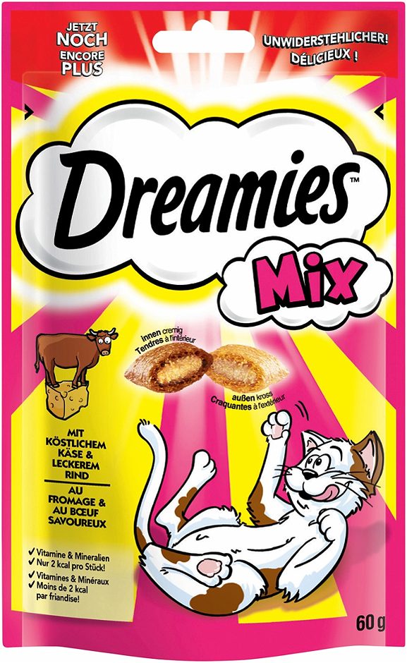 Dreamies Mix Katzensnack Rind & Käse 60 G