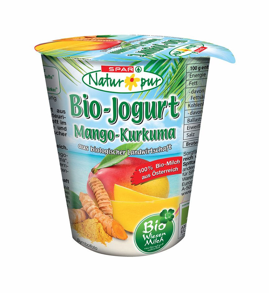 SPAR Natur*pur Bio-Jogurt Mango-Kurkuma 200 G