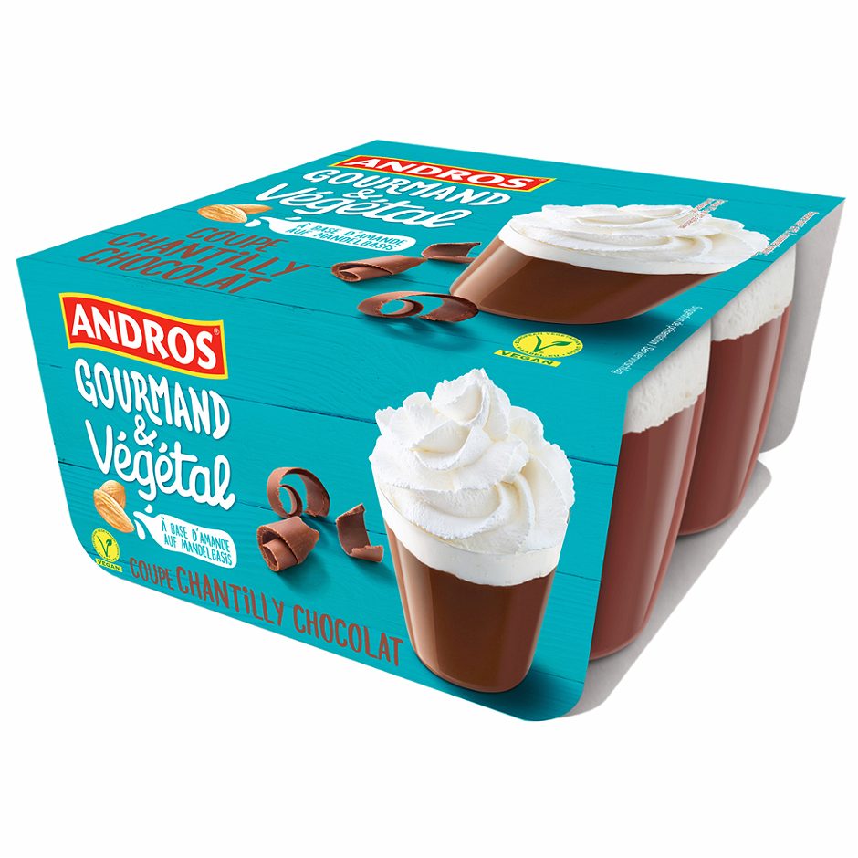 Andros Gourmand & Végétal Schoko Dessert & Topping Schoko mit Topping 4x90g 360 G