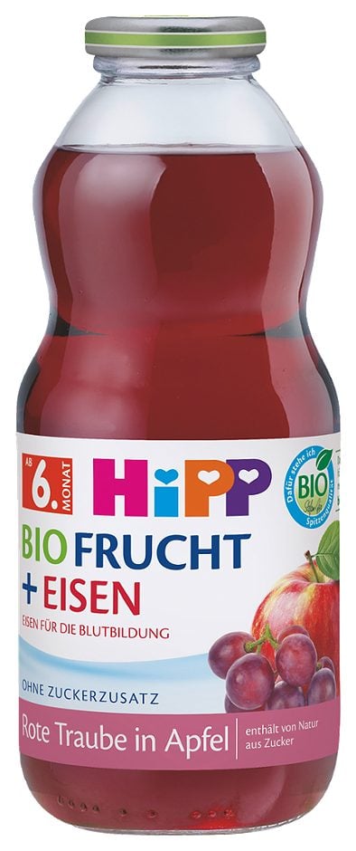 Hipp Bio-Fruchtsaft Rote Traube in Apfel + Eisen 0,5 L EINWEG ohne Pfand