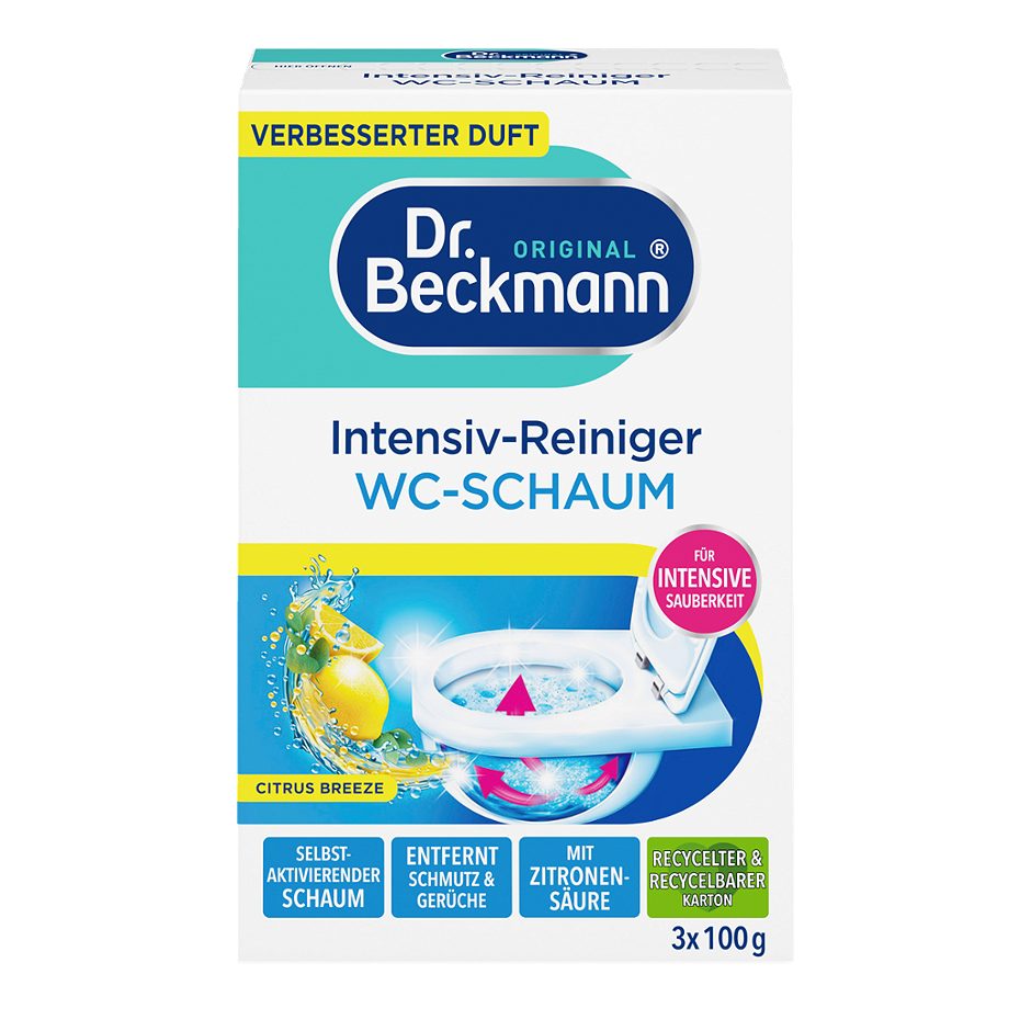 Dr. Beckmann Intensiv-Reiniger WC-Schaum Citrus Breeze 3 x 100g