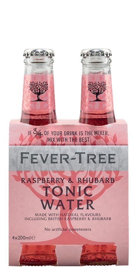 Fever-Tree Tonic Water Rasperry & Rhubarb 4x0,2l 0,8 L EINWEG ohne Pfand