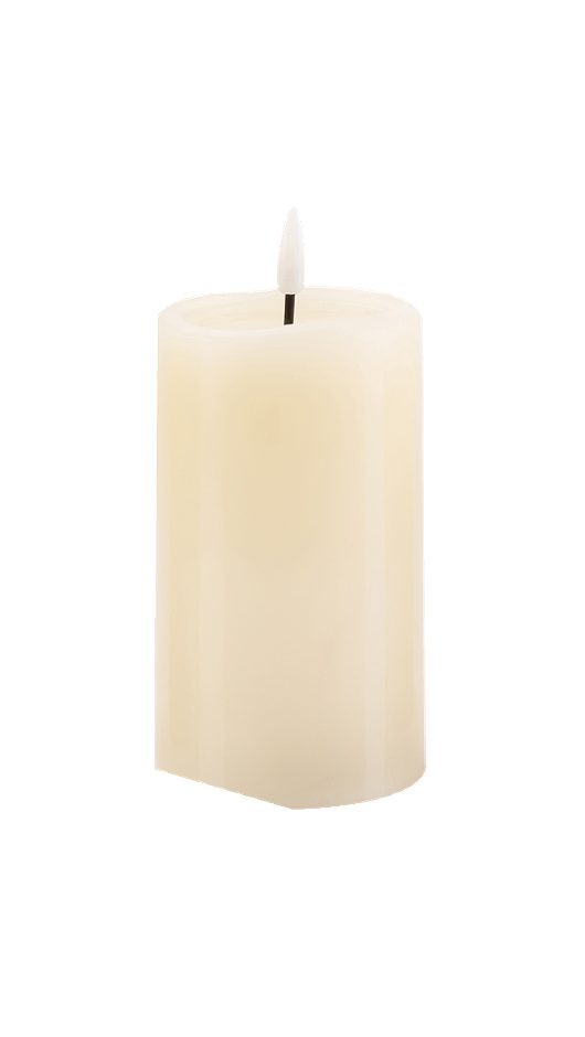 Schlaraffenland 3D LED Echtwachskerze Novita Mittel creme 7,5 x 12,5cm