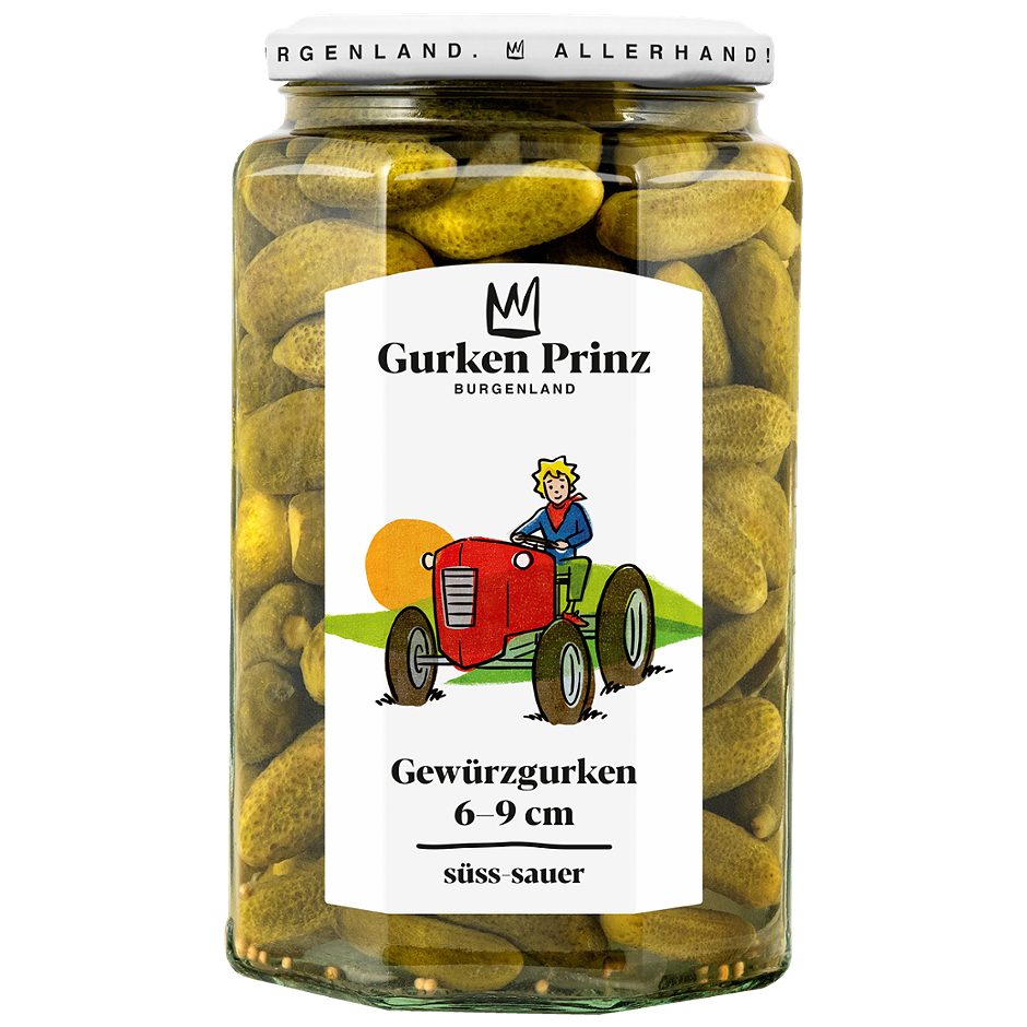 Gurkenprinz Gewürzgurken 6-9 cm süss-sauer 850 G